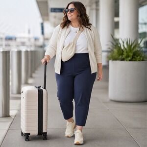 Athleta Endless High Rise Pant Women's Size 22 Navy PrimaStretch Travel Work NWT